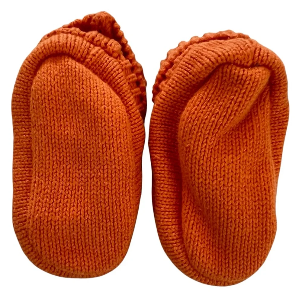 Orange Jack-o-lantern Pumkin Children's 0-3M Slippers